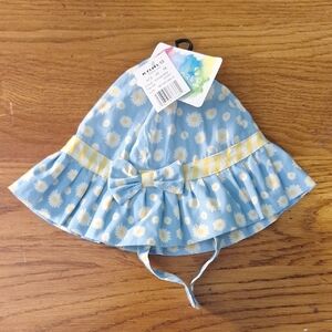 Nwt Bioworld Blue And Yellow Floral Baby Hat